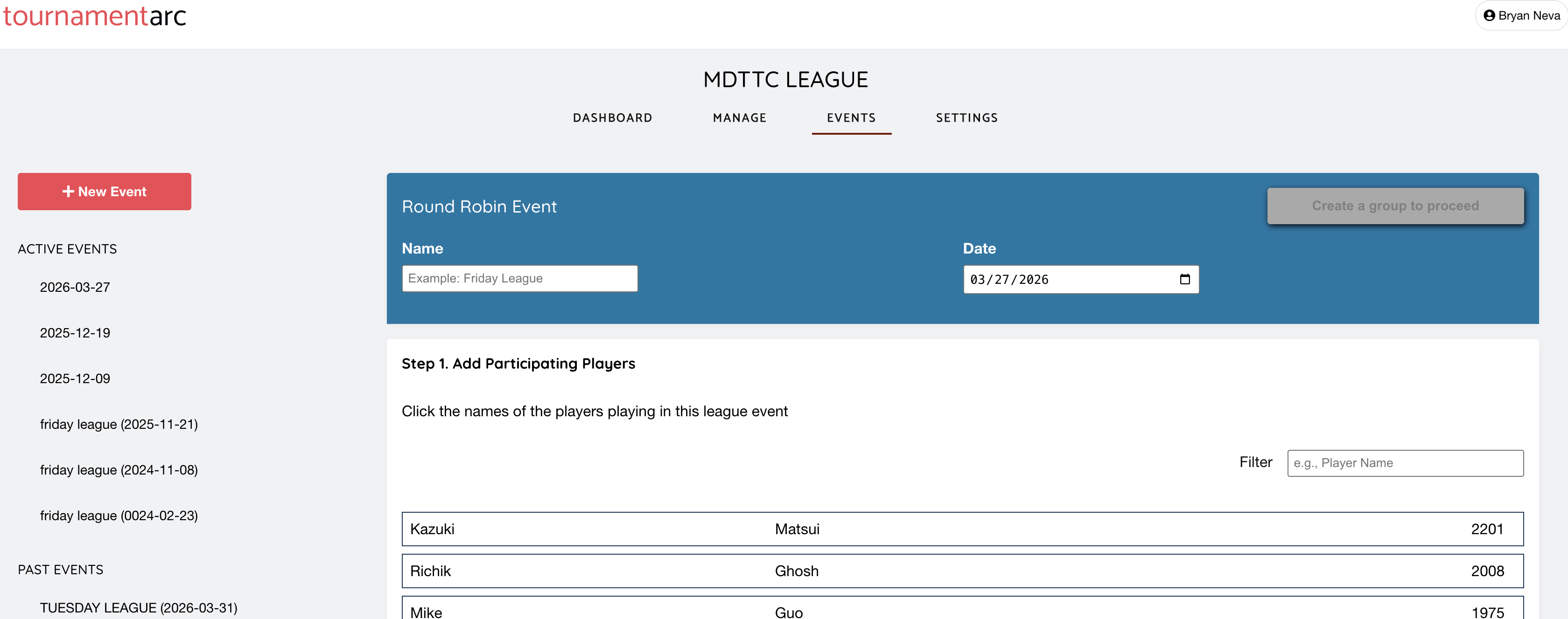 Tournament Arc homepage